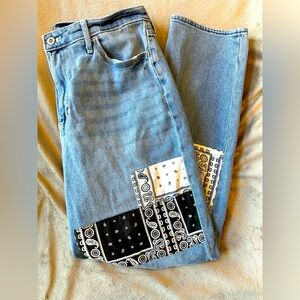 Hollister Distressed bandana patch jeans Size 13R
